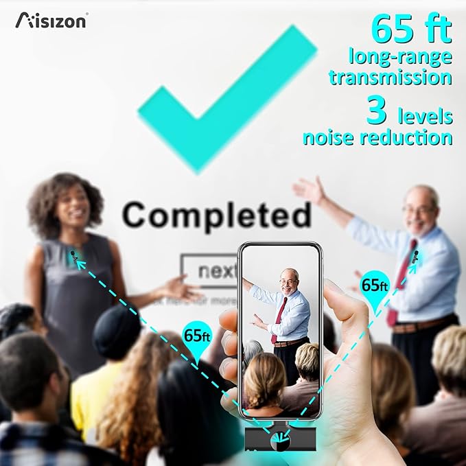 Wireless Lavalier Microphone for iPhone7-14, Wireless Clip Mic, Clip on Microphone A3d, for iPhone, iPad, Computer, Zoom Meeting, Video Recording, tiktok