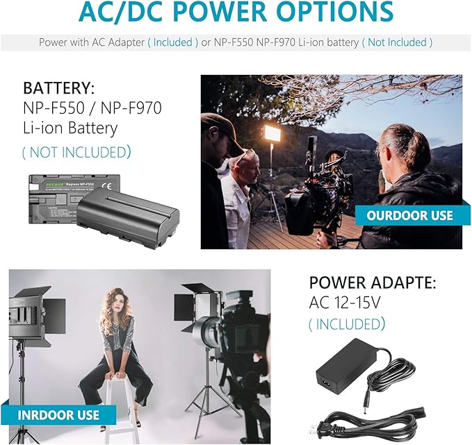 Neewer Professional Metal Bi-Color LED Video Light for Studio, YouTube, Product Photography, Video Shooting, Durable Metal Frame, Dimmable 660 Beads, with U Bracket and Barndoor, 3200-5600K, CRI 96+