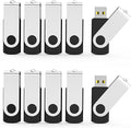 Aiibe 10 Pack 8GB USB Flash Drive Flash Drives USB 2.0 Thumb Drive Memory Stick Zip Drives Bulk (8GB, 10 Pack, Black)