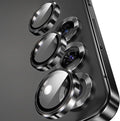 YWXTW Camera Lens Protector for Samsung Galaxy S25+ Plus Accessories [1:1 Fit & Ultra Clarity] 9H Tempered Glass Metal Individual Ring Camera Cover Screen Protector, Case Friendly (Black)
