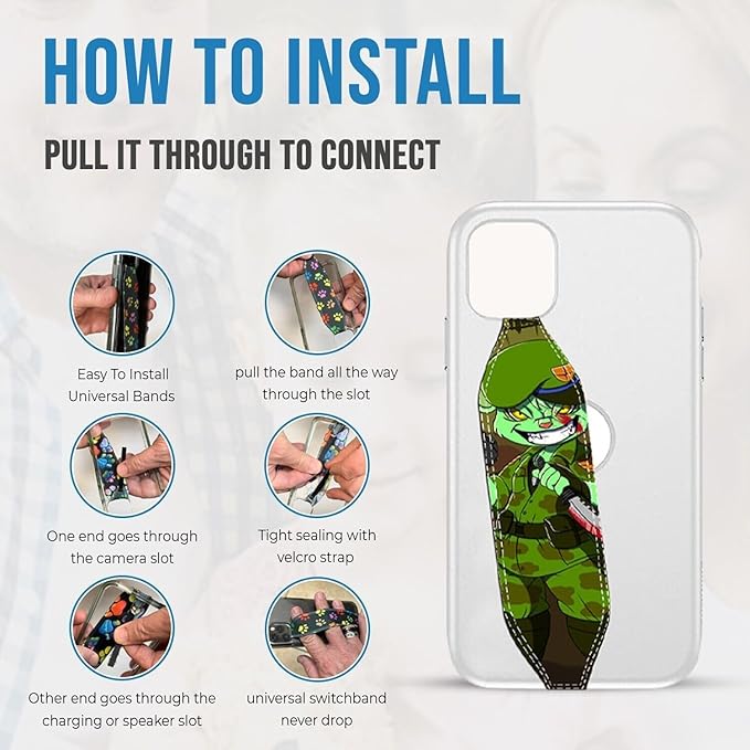 Universal Phone Grip Strap | Stretchable Phone Strap & Cell Phone Holder | Pack of 2 | Secure Hold for Busy Hands | Reversible & Durable Phone Hand Strap - Blue & Gold Cheetahs