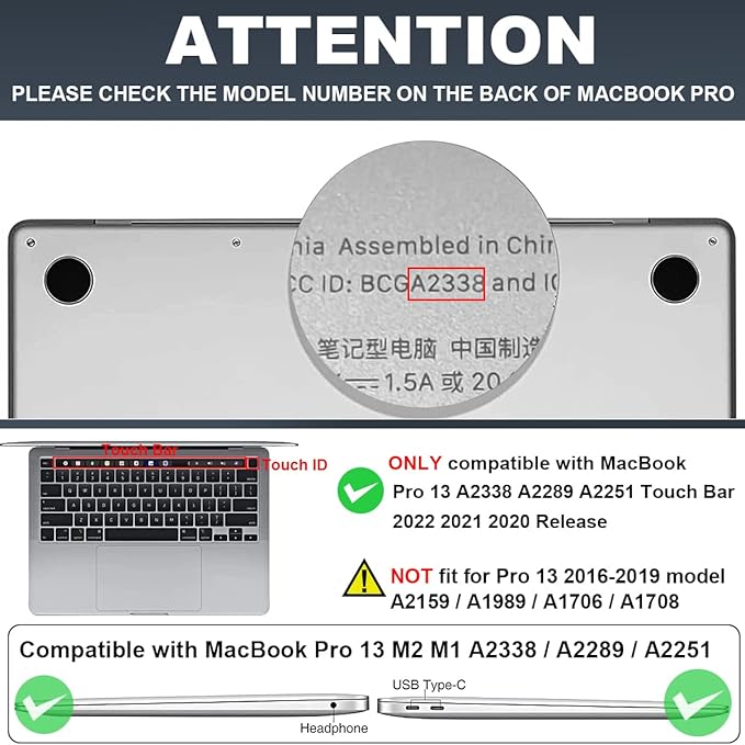 for MacBook Pro 13 Inch Case 2022 2021 2020 Release A2338 M2 M1 A2251 A2289, Plastic Hard Shell Case for MacBook Pro 13.3 inch with Touch Bar & Touch ID, Pink & Purple Flowers