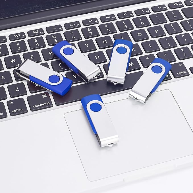 USB 8GB Bulk Flash Drives 50 Pack, EASTBULL USB 2.0 Swivel Thumb Drives Pack Metal USB Drives Fold Storage (Blue)