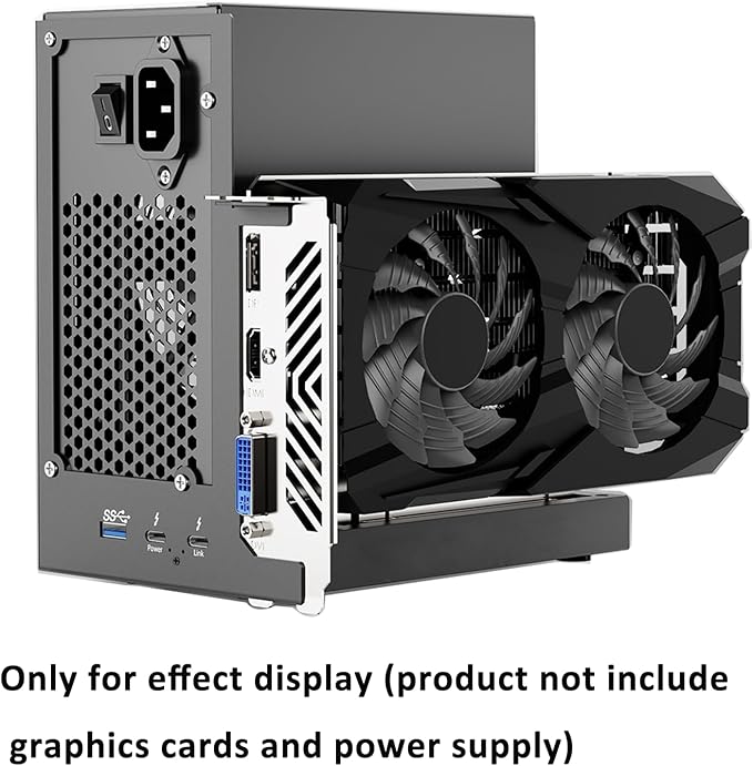 Portable eGPU Enclosure Compatible with Thunderbolt 3/4,USB4 PD 85W Charging,Daisy Chain Support,External GPU Dock Station 40Gbps Rate Support NVIDIA/AMD PCIE,DC/SFX/ATX/Flex Power Supply