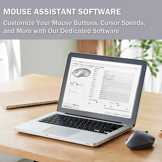 ELECOM Left Hand Wireless Ergonomic Mouse, 2.4GHz with Mini USB Receiver, Silent Click, 2000DPI, 5 Buttons, Optical Sensor, Compatible with PC, Mac, Laptop, EX-G, Msize Black (M-XGM31DBSKBK)