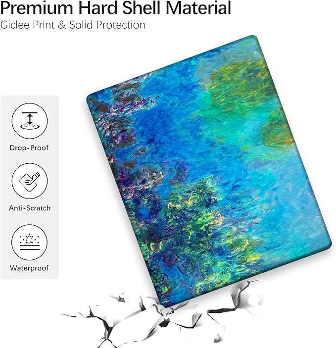 Berkin Arts Compatible with MacBook Air 13 inch Cover, 2022-2018 Release A2179/A2337 M1 with Touch ID with Keyboard Cover & Screen Protector Cloisonnism (Wisteria by Monet)