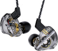 CCZ DC01 Pro in Ear Monitor Headphones, iems for Gaming, Professional Gaming Earbuds Super Bass Wired Earphones with 1DD, Patent Ear fins, Ear tips, for Singers Musicians Podcaster (black without mic)