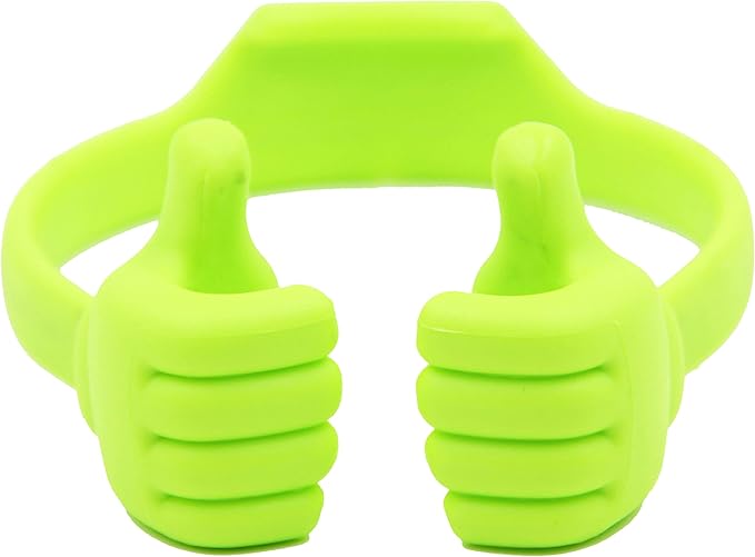 Honsky Thumbs-up Cell Phone Stand Holder, Tablet Stand Cradle for Desk Desktop Smartphone Cellphone Mobile Phone Tablets â€“ Universal Adjustable Flexible, Green