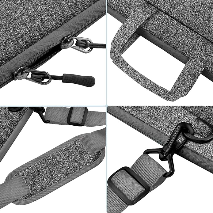 Universal Laptop Shoulder Bag 13-17.3 Inch Shockproof Briefcase with Multi-Pockets & Adjustable Strap for MacBook Pro/Air