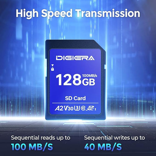 128GB CS100 SDXC UHS-I Memory Card - up to 100MB/s, C10, U3, V30, 4K UHD, SD Card for Computers, Digital Cameras, Home Theatre Devices, Car Navigation Systems (2 Pack)