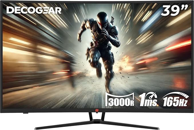 Deco Gear 39" Curved Ultrawide Gaming Monitor | 2560x1440 | 1ms MPRT | 165 Hz | 16:9 | HDR400 | 4000:1 | 1 x HDMI | 1 x DisplayPort