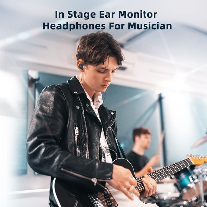 YINYOO KBEAR KS1 in Ear Monitor Bass Earbuds Wired Earbuds,Clear Sound Stereo Headphones, Vocals Forwards High Resolution Noise Canceling Earphones, Dual Magnectic Circuit Dynamic Detachable Cable