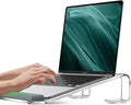 Clear Acrylic Laptop Stand for Desk, with Wrist Rest, Ergonomic Detachable Mount Compatible with 10-17'' All Laptops Such as MacBook Air Pro/HP/Dell/Lenovo
