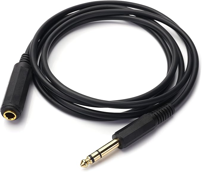 Disino 15FT 1/4 Inch Male to Female Stereo Extension Cable Gold Plated Quarter inch Headphone Extension Cable Cord