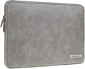 RAINYEAR 16 Inch Laptop Sleeve PU Suede Leather Case Protective Padded Zipper Cover Water Resistant Carrying Bag Compatible with 16" MacBook Pro/Max A2780 A2991 A3403 A3186 A2141 A2485 (Gray)