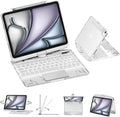 GUSGU Transparent Case with Wireless Keyboard for iPad Air 13-in.(M3/M2, 2025/2024), 7 Colors Backlight, Trackpad, 360°Rotating Stand for iPad Pro 12.9-in (6/5/4/3 Gen), Tech Style