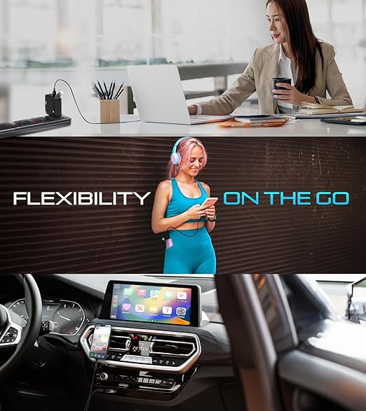 Futurizta Tech [Upgraded] Zeus-X 6-in-1 Universal Multi Cable (0.65ft/0.2m) Fast Charging 60W Laptop PD, QC3.0 & 27W Fast Charging & Data Sync, Military Grade Braided with Cable Organizer Strap