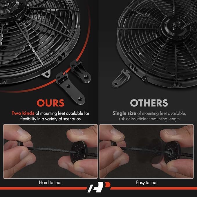 A-Premium 10'' 10 inch Universal Slim Fan Electric Radiator Cooling Fan Assembly, 12V 80W with Mount Kit