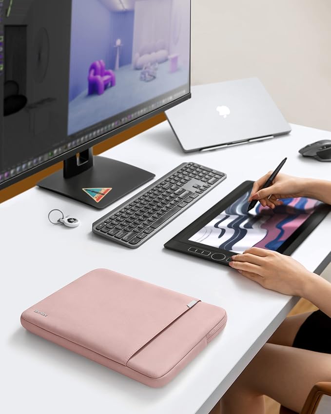 tomtoc 360 Protective Laptop Sleeve for 14-inch MacBook Pro M4/M3/M2/M1 Pro/Max A3112 A3401 A3185 A2992 A2918 A2779 2024-2021, Water-Resistant Case Bag with Accessory Pocket for 13.8 Surface Laptop 7