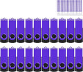 EASTBULL Flash Drive Bulk 2GB USB 20 Pack with Lanyards USB 2.0 Thumb Drive Bulk Memory Stick Swivel Pen Drive for Storage and Backup 2 GB 20 Pack, Purple