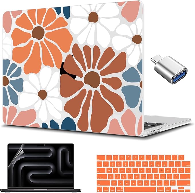 CISSOOK Compatible with MacBook Air 13.6 inch Case M4 M3 M2, Plastic Hard Shell Case Keyboard Cover Screen Protector for MacBook Air 13 2025 2024 2023 2022 Model A3240 A3113 A2681, Vintage Flowers