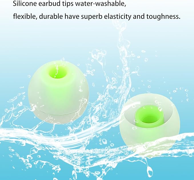 Earbud Replacement Tips Silicone Earbud Tips Eartips Fit Most in-Ear Earbuds(Inner Hole 3.8mm -5.1mm) Headphone Earbuds Rubber Tips 9 Pairs S M L
