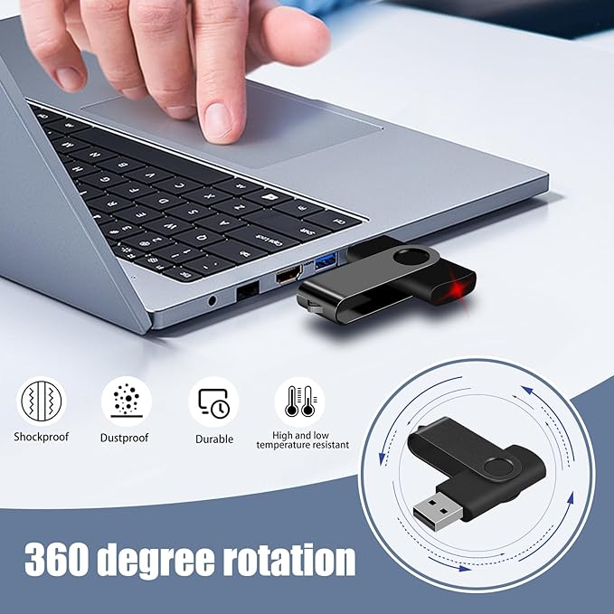 EASTBULL 8GB USB Flash Drive Bulk Thumb Drives 50 Pack with Lanyards USB 2.0 Memory Sticks Zip Drive Pen Drive for Storage and Backup Black 50PCS 8GB