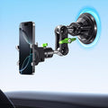 MAGIC JOHN Car Phone Holder, Ultra-Durable Mteal Phone Holders for Your Car, 360° Rotation Cell Phone Car Mount for Windshield, Suction Cup Car Phone Mount for iPhone Samsung All Smartphone