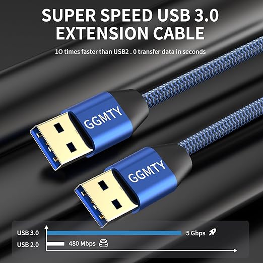 USB to USB Cable 3FT,Durable Braidedfor USB 3.0 Male to Male Type A to Type A Cable Data Transfer Compatible with Hard Drive, Laptop, DVD Player, TV, USB 3.0 Hub, Monitor, Camera
