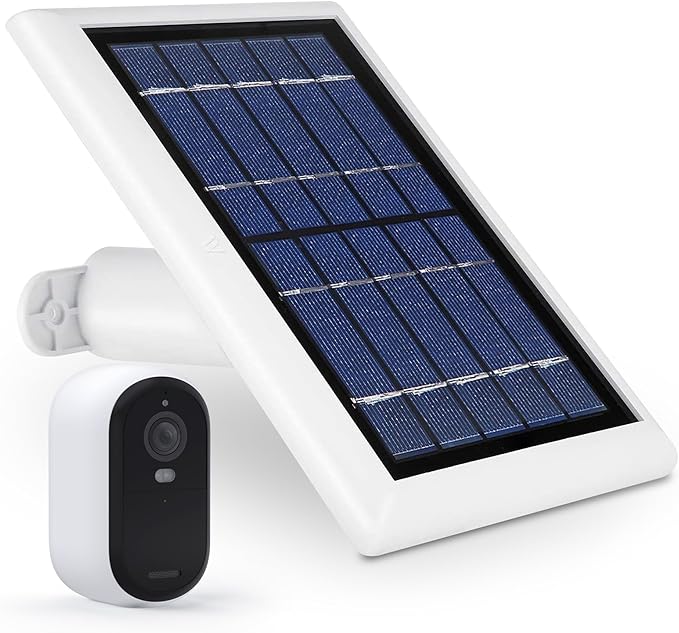 Wasserstein Solar Panel Compatible with Arlo Essential 2K Outdoor Security Camera (2nd Gen) / XL (2nd Gen) & Essential Spotlight (Camera NOT Included)- (1-Pack, White)