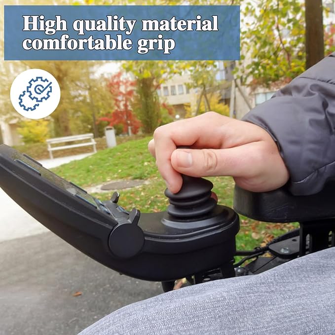 4 Pcs Wheelchair Joystick Button Cap Joystick Controller Knob and Gaiter Black Joystick Knob Button Controller for Electric Wheelchair Mobility Scooter