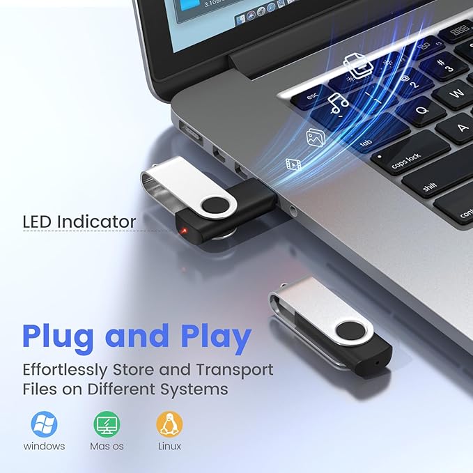 ABLAZE 512MB Flash Drives 500 Pack, USB 2.0 Thumb Drives Bulk Swivel Memory Stick Bulk USB 500 Pack Pendrives 512MB (Black)