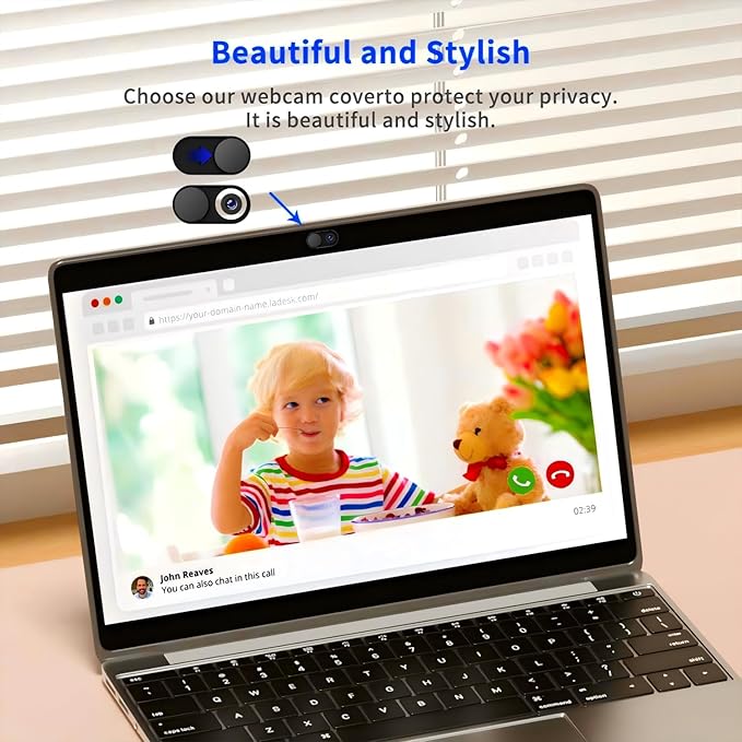 Metal Webcam Cover Slide [2 Pack Black], 0.022in Camera Cover for Laptop Computer, MacBook Pro/Air iMac iPad Tablet iPhone 16/15/14/13/12 Plus, Web Camera Blocker Protect Your Privacy