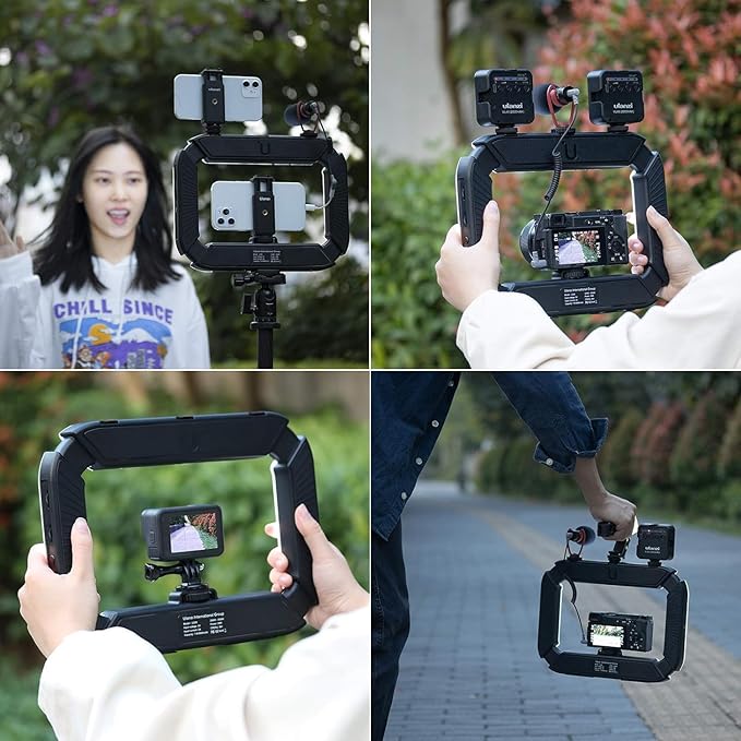 ULANZI U200 Smartphone Video Rig - Control LED Ring Light, YouTube & Vlogging Filmmaking Stabilizer