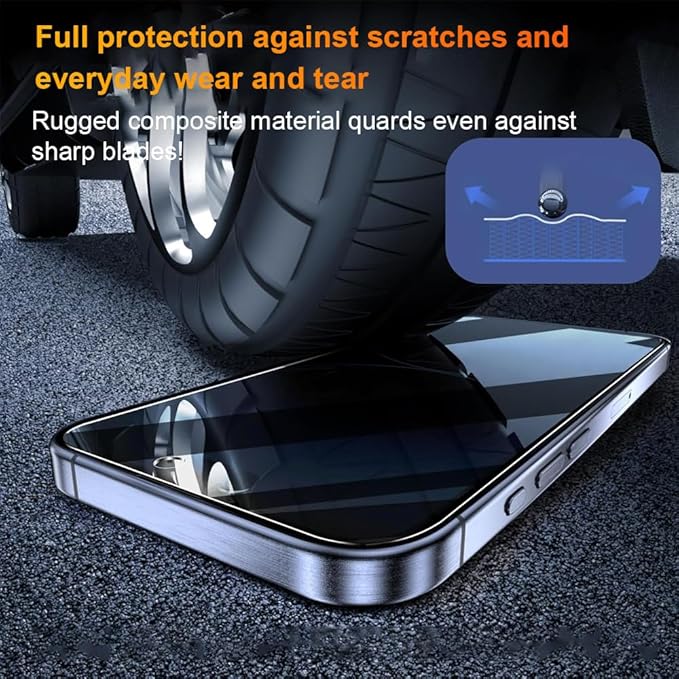 OneFish Privacy Screen Protector for IPhone 15 Pro Max Anti-Spy Tempered Glass Dust-Free Bubble-Free Anti-Fingerprint 9H Scratch Protection & Hassle-Free Installation Frame [2-Pack]