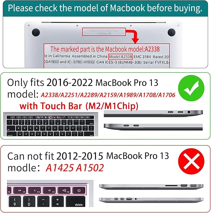 Teryeefi Compatible with MacBook Pro 13 inch Case M2 M1 2024, 2023, 2022-2016（A2251 A2289 A2159 A1989 A1708 A1706 with Touch Bar, Plastic Hard Shell Cover for 13" MacBook Pro, Forest Landacpe