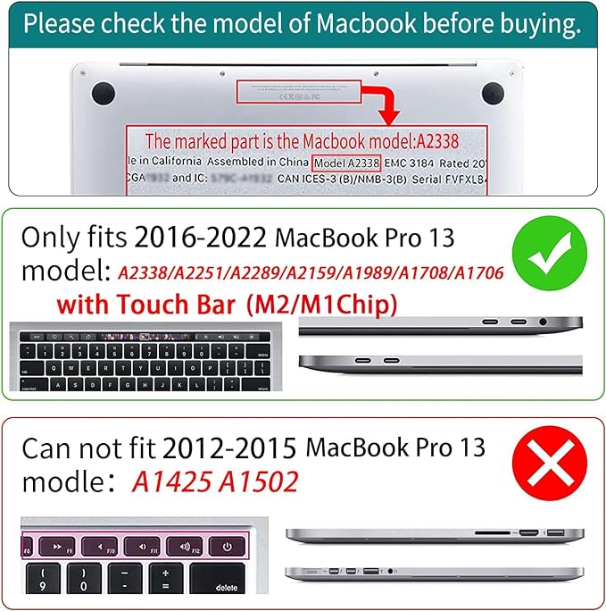 Teryeefi for MacBook Pro 13 inch Case 2022 2021 2020-2016 Release, Design Hard Shell Cover with Keyboard Cover & OTG Adapter Fit Model A2338 M2/M1 A2251 A2289 A2159 A1989 A1706, Leopard Skin Pattern