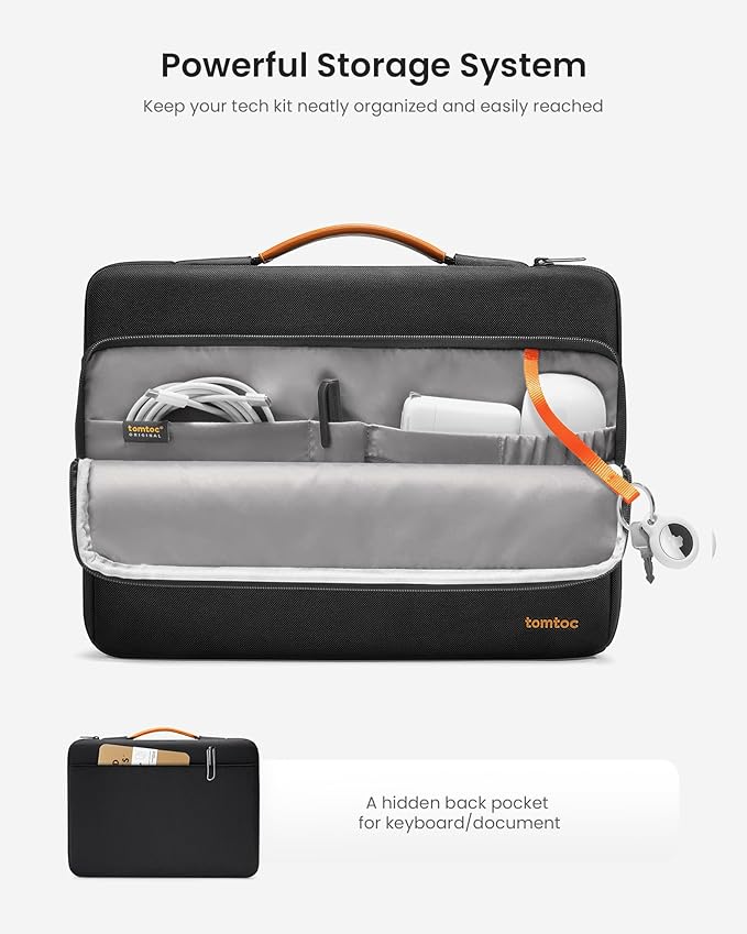 tomtoc 360 Protective Laptop Carrying Case for 2025 13-inch MacBook Air M4/A3240 M3/A3113 M2/A2681 M1/A2337, MacBook Pro M2/A2686 M1/A2337, iPad Pro M4 & iPad Air M3, Water-Resistant Laptop Bag