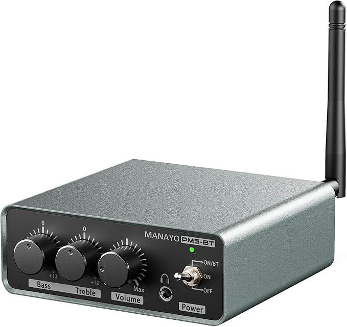 Bluetooth Phono Turntable Preamp, Phonograph Preamplifier with RCA Input, RCA/Bluetooth Output, Phono Preamp for Vinyl Record Player with Phono and Line Level Output Switch Audio Receiver