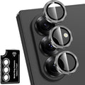for Samsung Galaxy Z Fold 7 Camera Lens Protector, Individual Metal Ring Tempered Glass Lens Cover, [Strong Adsorption] Scratch Resistant Ultra-Thin HD Clear Lens Cover, 1 Set-Black