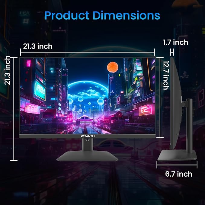 SANSUI 24 Inch Gaming Monitor 180Hz, DP 1.4 & HDMI 2.0 Ports High Refresh Rate Computer Monitor, Racing FPS RTS Modes, 1ms Response Time 110% sRGB (ES-G24F4, HDMI Cable Included)