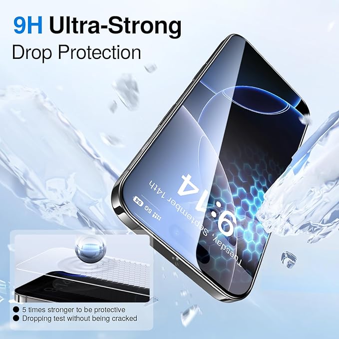 SMARTDEVIL 3 Pack Screen Protector for iPhone 15, Bubble-and-Dust-Free Box, HD Tempered Glass, Military Grade Shatterproof & Ultra Durable, Easy Installation