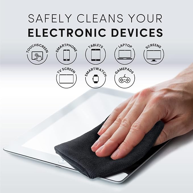 EVEO® Screen Cleaner Spray Kit (Streak-Free) TV Screen Cleaner for Smart TV, LCD, LED, OLED | Computer Screen Cleaner Spray and Wipe Microfiber Cloth - TV, Monitor, Laptop, iPad, Car - 6.7oz 4 Pack