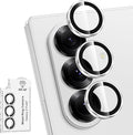 for Samsung Galaxy Z Fold 7 Camera Lens Protector, Individual Metal Ring Tempered Glass Lens Cover, [Strong Adsorption] Scratch Resistant Ultra-Thin HD Clear Lens Cover, 1 Set-Slivery Ring