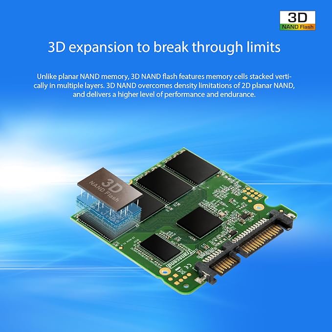 Transcend 1TB 2.5" SATA III 6Gb/s SSD with DRAM, Up to 560MB/s, Compatible with PS4, Laptops, Desktops, PCs, Notebooks, Internal Solid State Drive with SLC Cache, 3D TLC NAND, RAID Engine, LDPC Coding