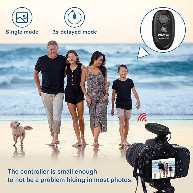 PHOLSY Camera Remote Shutter Release P6 Wireless Remote Control for Panasonic Lumix S5 S1 G95 G91 G90 FZ10002 G9 GH5 GH6 G85 G81 GX8 GX7 GH4 GH3 FZ2500 FZ2000 FZ1000 FZ300 FZ200 DMW-RSL1 RS2