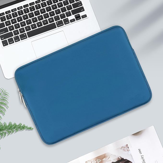 MOSISO Laptop Case 13.3 inch, 13-13.3 inch Laptop Sleeve Bag Compatible with MacBook Air/Pro 13 / Pro 14, HP Dell ASUS Lenovo Notebook, Neoprene Computer Sleeve Bag with Small Case, Lake Blue