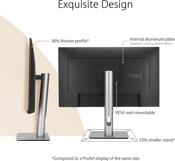 ASUS ProArt Display 27” 4K HDR Professional Monitor (PA279CRV) - IPS, UHD (3840 x 2160), 99% DCI-P3/Adobe RGB, ΔE < 2, Calman Verified, USB-C PD 96W, DisplayPort, Daisy-Chain, Ergonomic, 3yr Warranty