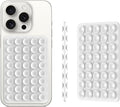 Silicone Double Sided Suction Phone Case Mount, Detachable Hands Free & Strong Grip Holder for Selfies & Videos, Compatible iPhone Android (White, 1Pack)