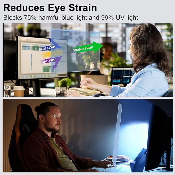 23-24 Inch Blue Light Filter for Computer Monitor, Computer Screen Blue Light Blocker Panel for 23, 23.6, 23.8, 24 Inch Diagonal Widescreen Desktop PC iMac Monitor, HD Not Anti-Glare